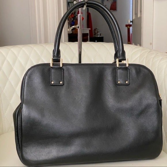 Tory Burch Thea Triple Zip Black Satchel Bag Purse Handbag - Picture 4 of 12